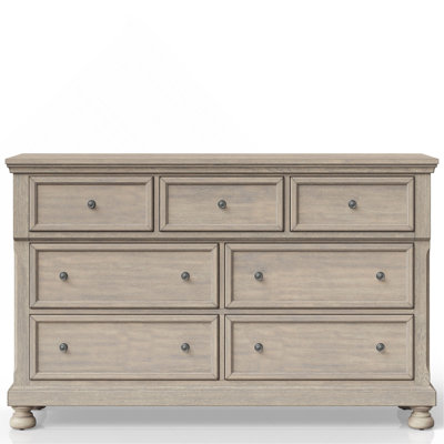 Commode sept tiroirs gris antique