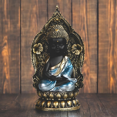 6"H Thai Buddha with Halo Figurine