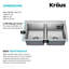Évier de cuisine en acier inoxydable calibre 18 KRAUS Fairlane-114834509-114834510