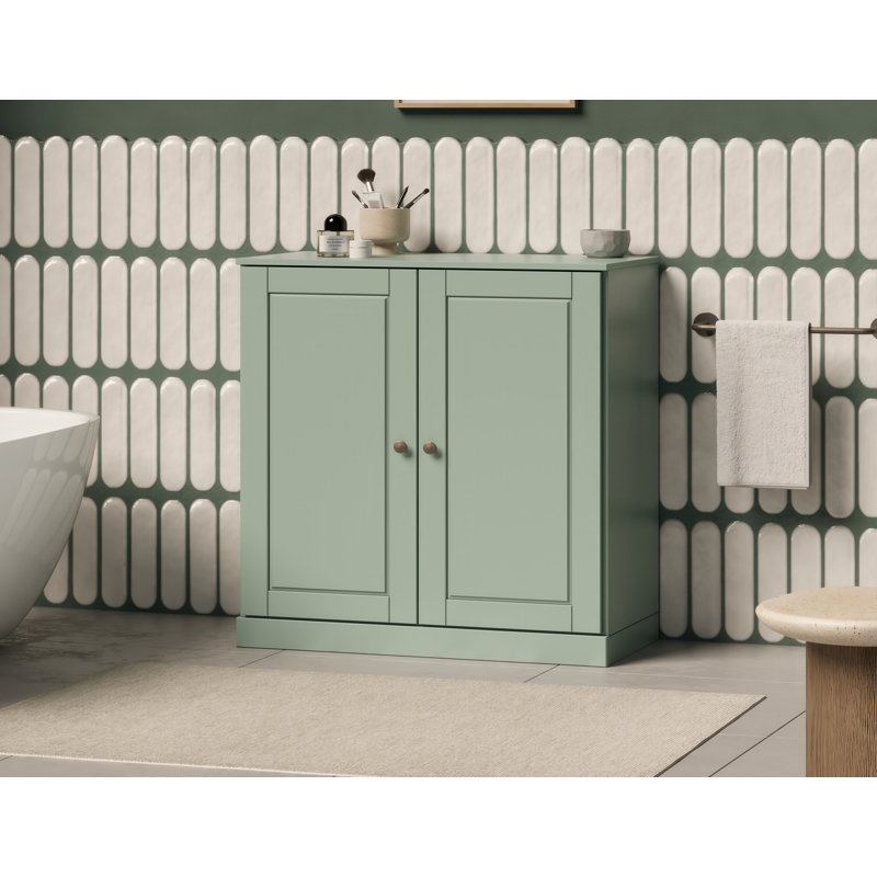 Palace Imports 100% Solid Wood Short Bathroom Linen Cabinet with Doors & Drawers, Adjustable Shelves, Modular Bathroom & Laundry Storage Cabinet, 32" W x 35.75" H