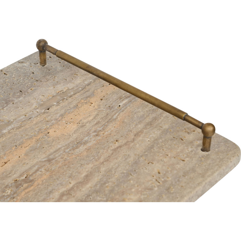 Plateau en travertin Nathan Grey, Grey Travertine