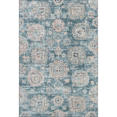 Premium Machine Washable Cerrito Teal Rug