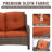 4-Pieces Wicker Outdoor Patio Furniture Set Rattan Chair Wicker Set with Orange Cushion-456100541