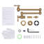 Brass Wall Mount Pot Filler with 2-Aerators and Brass Valve, Double Handle Kitchen Faucet-85051036