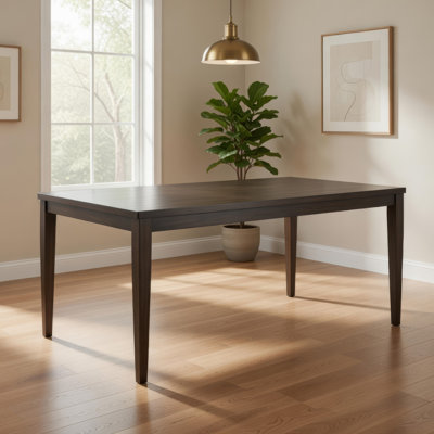 Table de salle à manger Oline, bois brun noyer foncé, plateau rectangulaire de 72 pouces