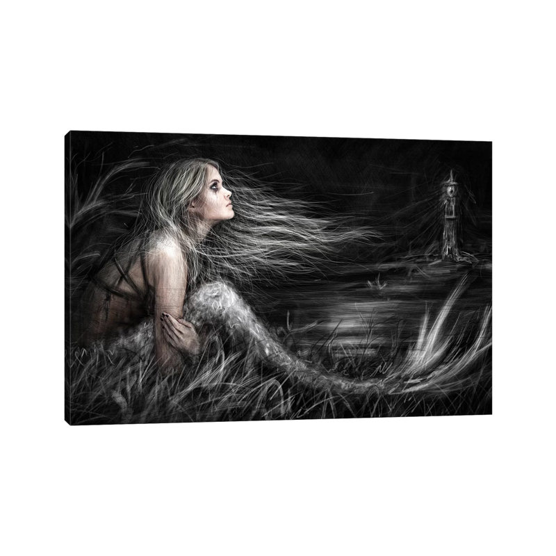 Mermaid At Midnight - Print on Canvas, Wrapped Canvas, 66.04 cm H x 45.72 cm W