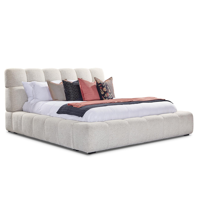 Pula Tufted Upholstered Platform Bed, Queen
