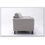 Causeuse élégante en tissu tissé gris clair, parfaite pour les espaces compacts et les salons modernes, alliant confort et design contemporain.