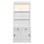 Modern Bookcase with Sliding Doors and Open Shelves, 83.4"Tall Storage Bookshelf with LED Lighting