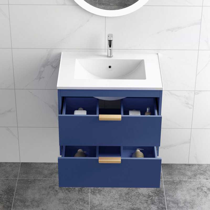 24'' Single Bathroom Vanity with Ceramic Top