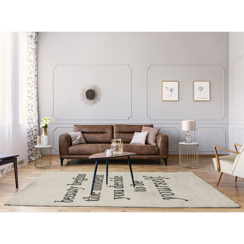 Tapis en poly-chenille à la main, Rectangle 5 pi x 7 pi