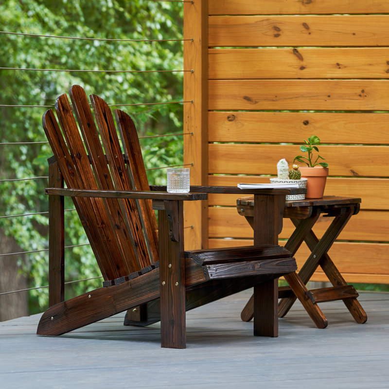 Brently Outdoor Adirondack Chair, Autumn Ember
