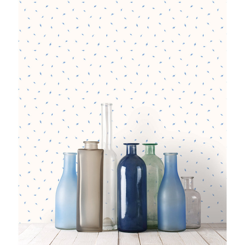 Cantwell 25.4m x 53cm Matte Wallpaper Roll, Blue/White