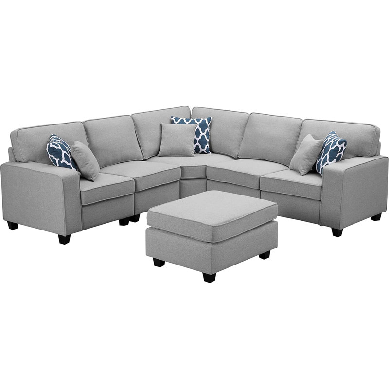 Canapé modulaire avec repose-pieds 6 pièces Latitude Run®