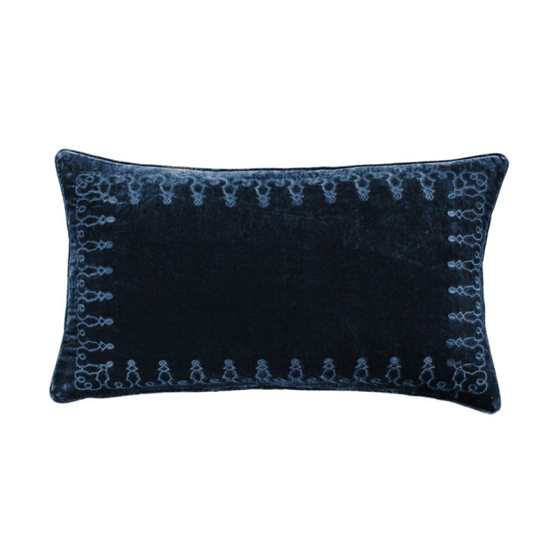 Coussin lombaire 14 po x 24 po Stella, Bleu minuit