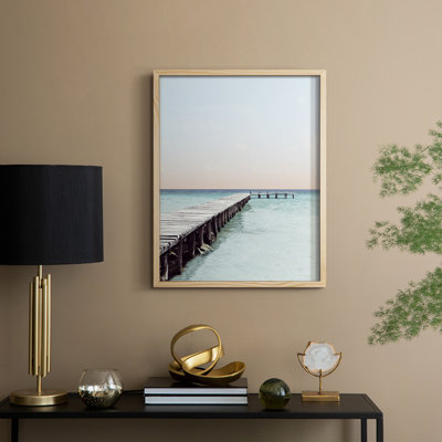 «La Playa», reproduction encadrée - bois massif