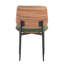 Faux Leather Dining Chair with Walnut Bentwood Back & Seat Base – Breathable Chair with Metal Legs-1902939452