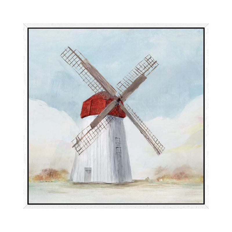 Windmill I by Ashley Bradley - Print on Canvas, White Framed, 93.98 cm H x 93.98 cm W