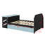 Lit de jour en bois avec couchette, bureau et port USB-118027680