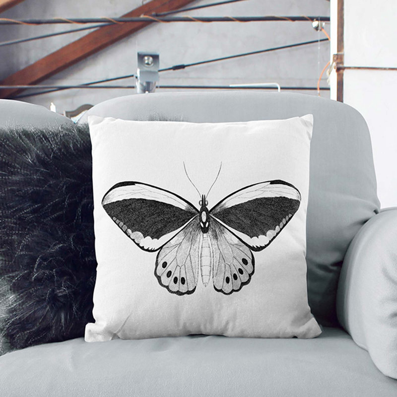 Square Throw Cushion, White, 55cm H x 55cm W x 20cm D
