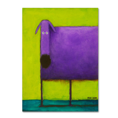 'Purple Dog I' Print on Wrapped Canvas