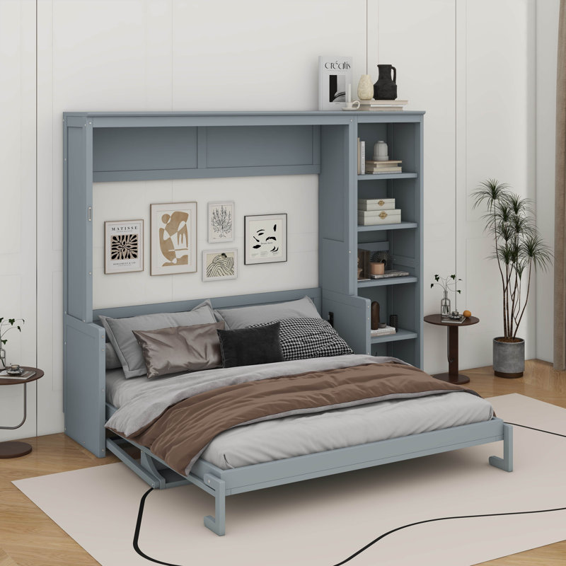 Lit escamotable Murphy, Gris, Grand lit