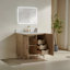 Meuble-lavabo autoportant Basin, en bois massif et avec plateau blanc d'ingénierie-1728840214