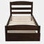 Structure de lit plateforme simple avec tiroir de rangement et support en lattes de bois sans sommier, espresso-2124785035