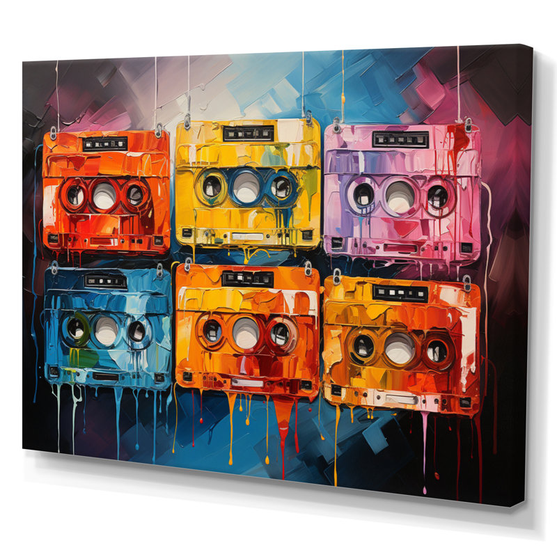 Cassettes à cassettes, Toile tendue, H 34 po x l 44 po x P 1,5 po