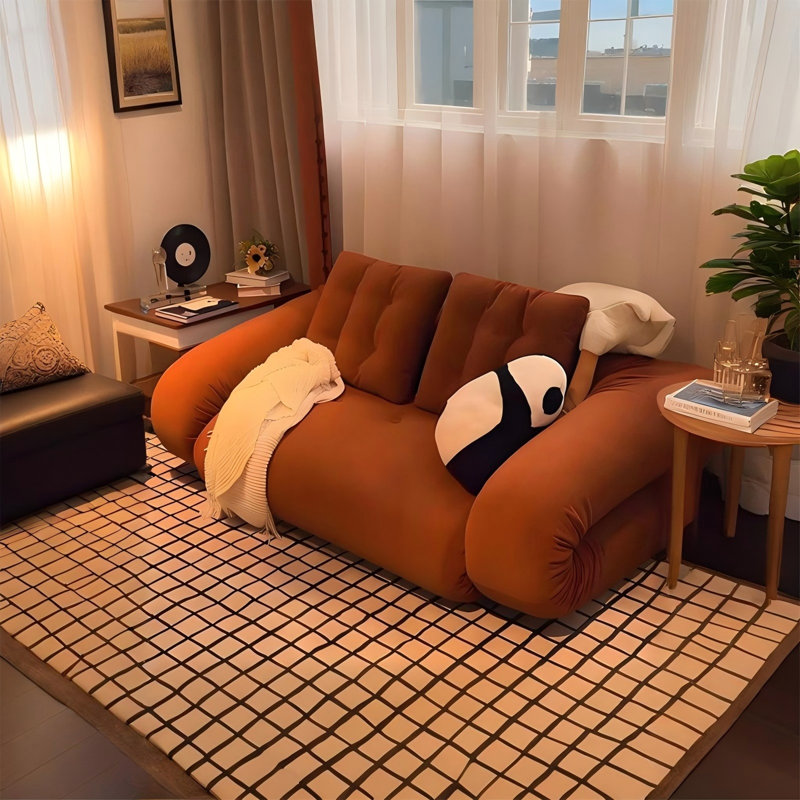 Canapé 82,68 po en velours côtelé brun, 29.53" H x 82.68" W x 39.37" D
