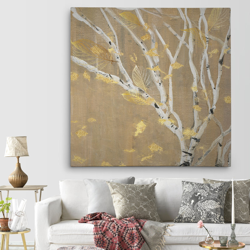 Bouleau III - reproduction sur toile, H 16 po x l 16 po x P 1,5 po