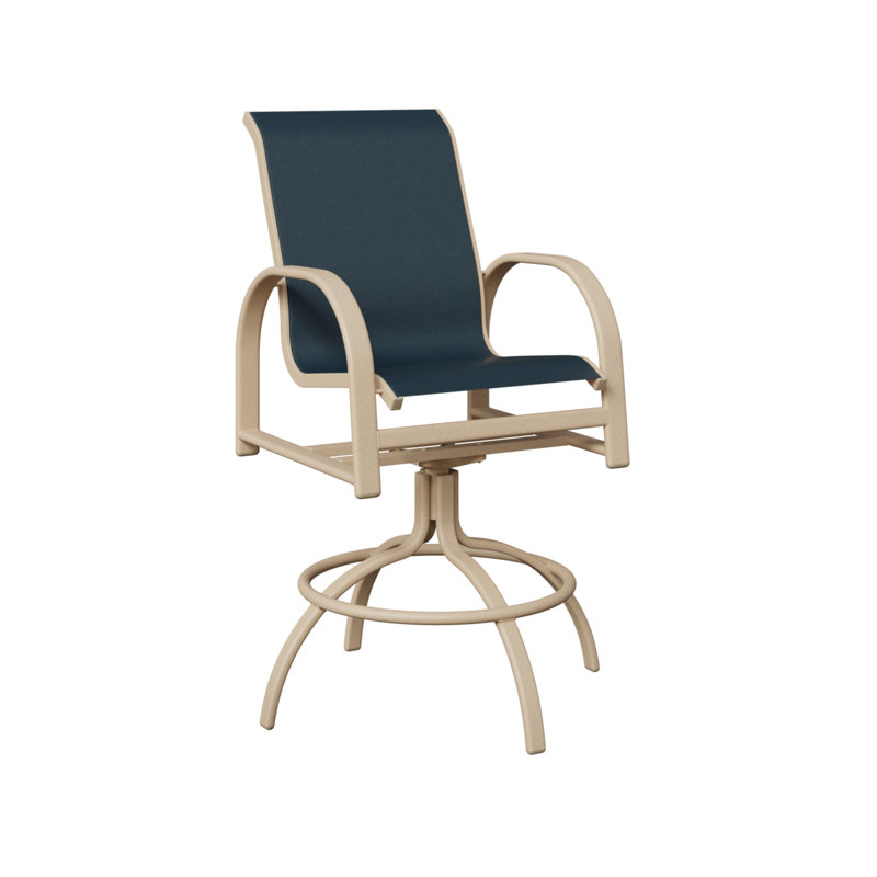 Chaise berçante pivotante en aluminium et tissu bleu marine Berlin Gardens Murphy Luna, Luna multicolore, Marine
