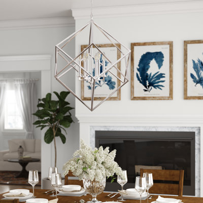 Lustre géométrique de style bougie 6 lumières Chapman