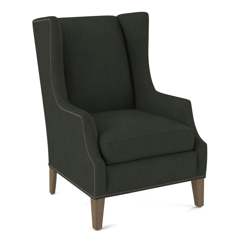 Wingback Chair, Salvador Asphalt, Weathered Gray
