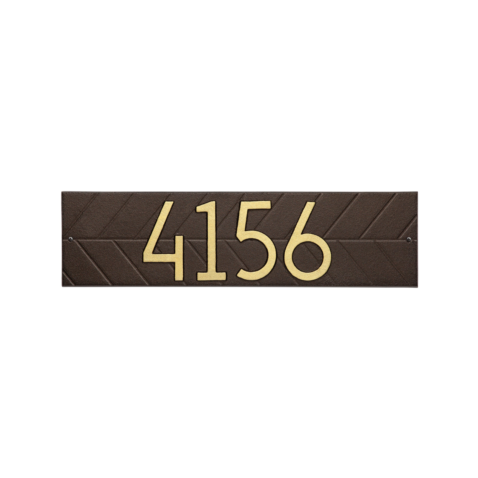Mid-century Modern Herringbone Wall Plaque, Aged Bronze/Gold, Yes