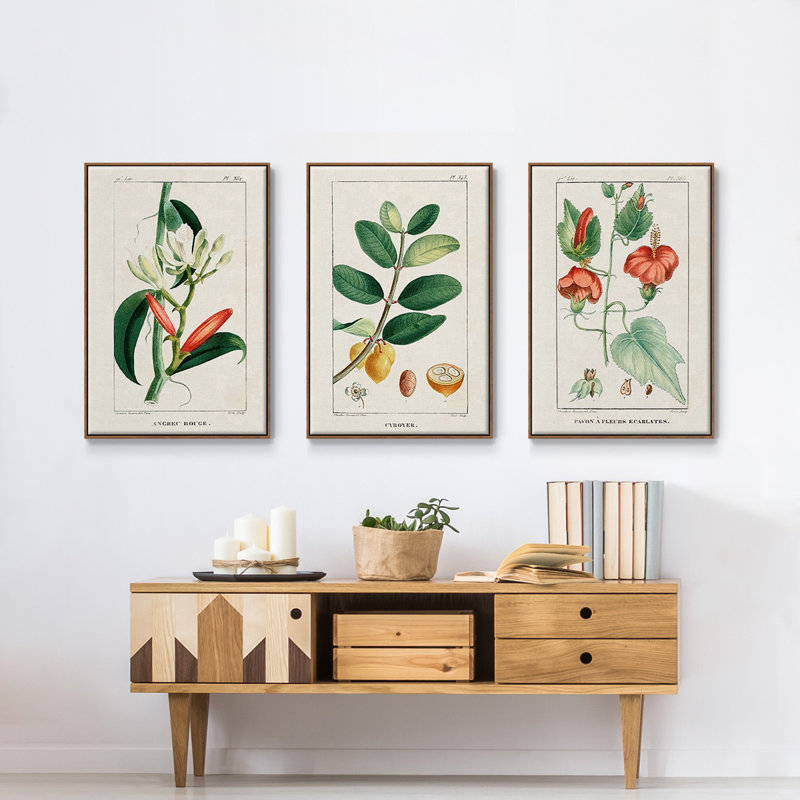 " Turpin Tropical Botanicals IV " 3 - Pieces, Noyer, H 36 po x l 72 po x P 2 po