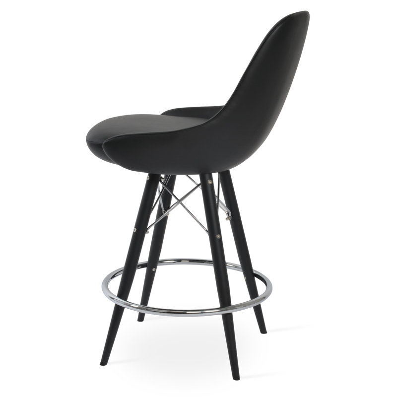 Gazel MW Counter & Bar Stool, Black, Natural, Bar Stool (29.5" Seat Height)