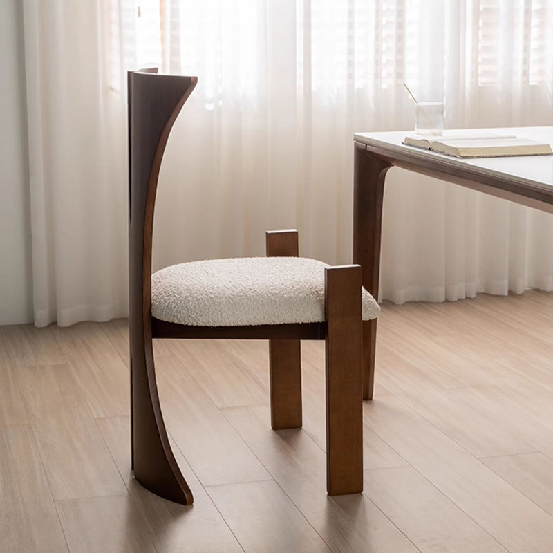 Beige Solid back side Chair(Set of 2)