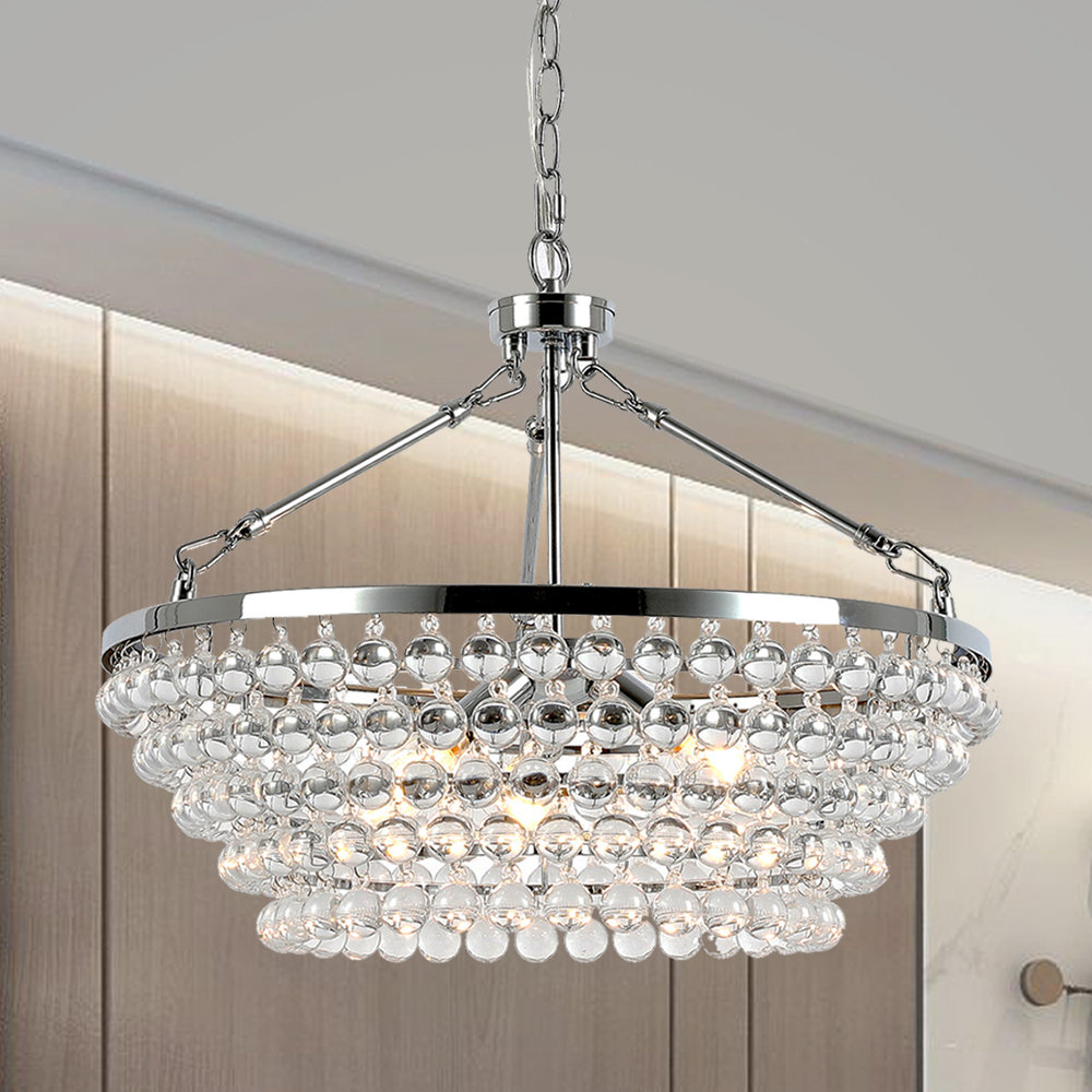 House of Hampton® Dyle Unique Round Dimmable Tiered Chandelier/Crystal ...