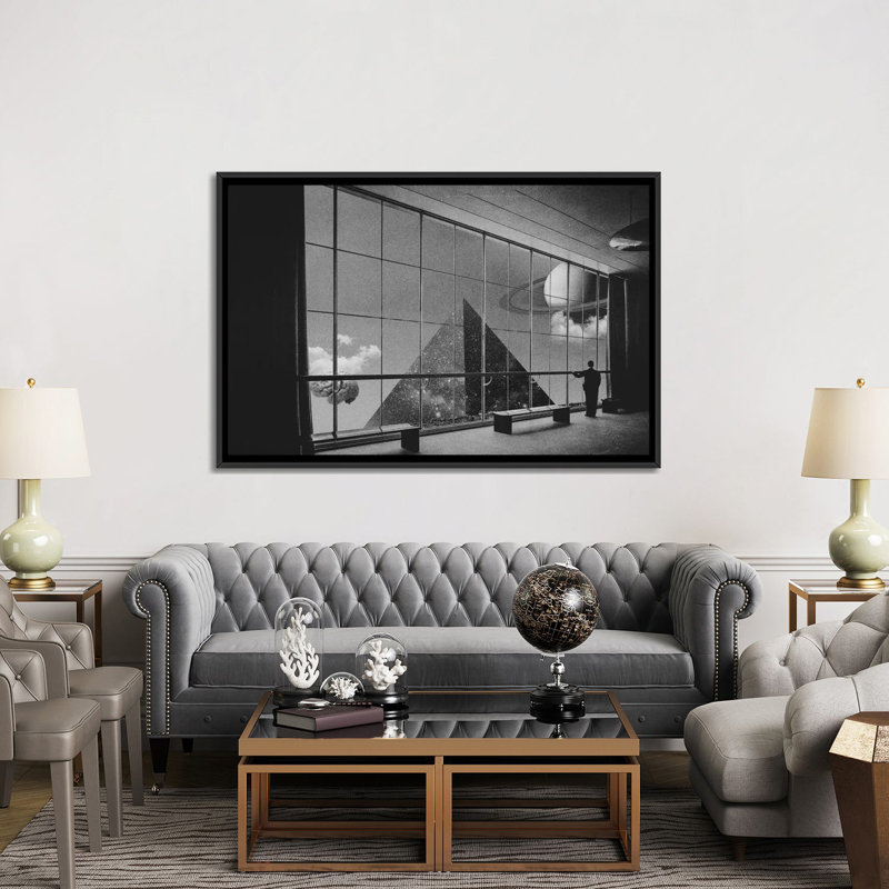 «Sighting III», impression sur toile, Toile avec cadre flottant noir, Pas de tapis, H 32 po x l 48 po x P 1,5 po