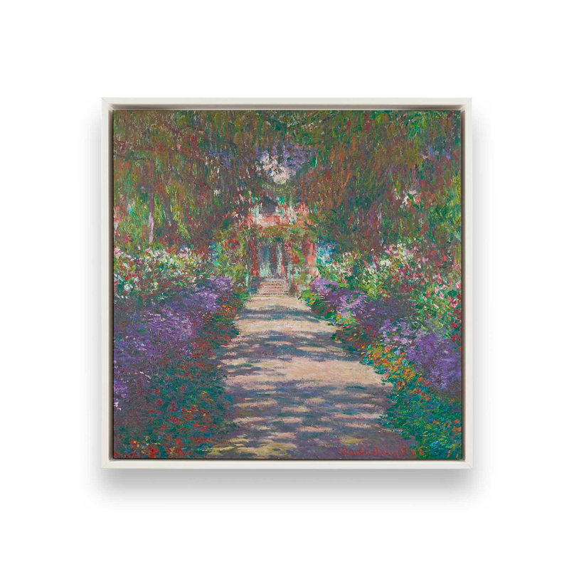 Sentier de floraison, Blanc opaque, H 16,75 po x l 16,75 po, Cadre flottant