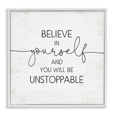 «Believe in Yourself inspiration Sentiments Distress Charm» par Jennifer Pugh - Art textuel