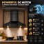 Hotte murale convertible 30 po 900 pi³ / min VENFAN, hotte de cuisine en acier inoxydable noir à 4 vitesses, lumières DEL et commandes tactiles-135233134