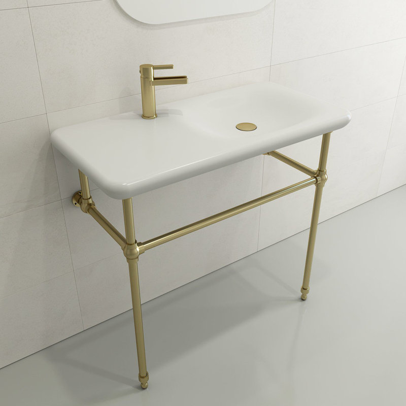 Fenice 35.6'' L Bathroom Sink, Matte White