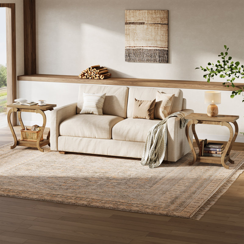 Living Room End Tables (Set of 2), Brown