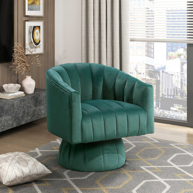 Fauteuil d'appoint moderne en velours, Vert foncé