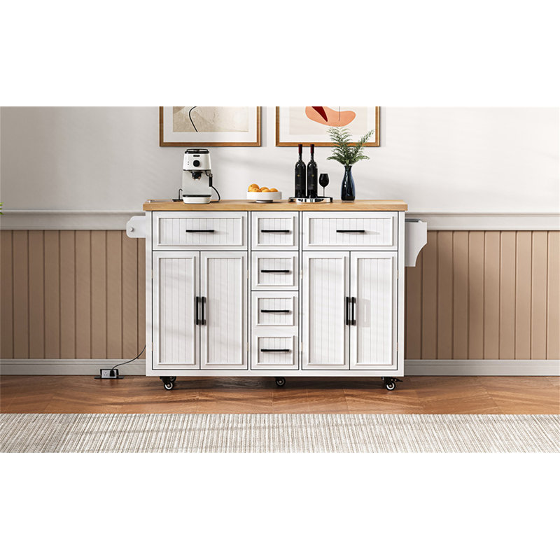 56.5'' Kitchen Island With Drop Leaf