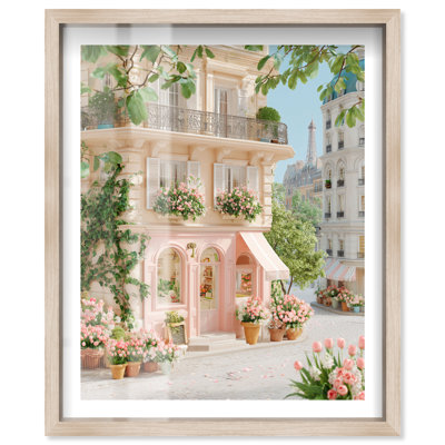 Décoration murale côtière «French Corner I» par Notoriart, cadre en chêne naturel, H 46 po x l 37 po