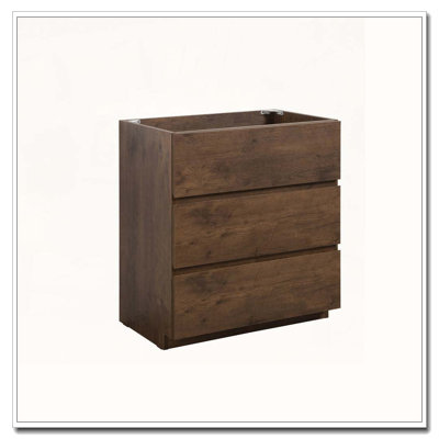 Floor Cabinet With Three Pre Assembled Handle Free Drawers
