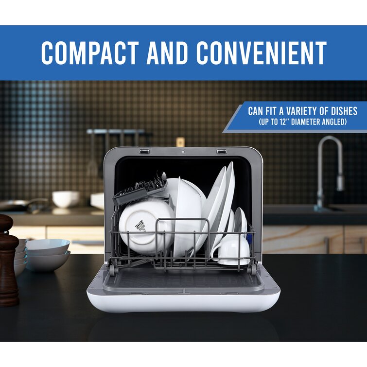 Farberware Compact Portable Countertop Dishwasher, 5L Built-in Water Tank,  Glass Door & Reviews